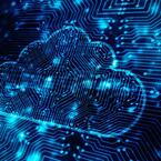 Icono de una nube en un formato digital y futurista